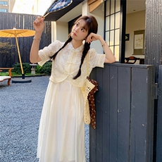 新中式甜美小香风外套女2025春夏新款高级感吊带连衣裙，女装连衣裙，2C129