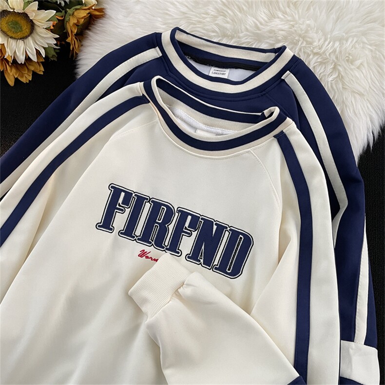 F63-P45秋季潮牌街头宽松插肩长袖情侣上衣日系复古圆领卫衣男，男装卫衣，星座512-6