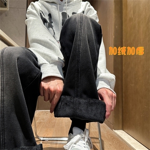 XZ616 秋冬重磅加绒缉明线复古百搭休闲牛仔长裤 TY416 P55控78图片