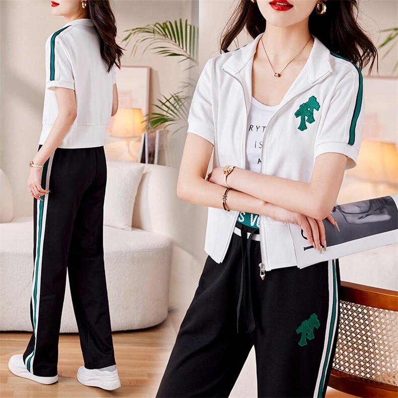 《两件套》套装女2025夏季新款洋气减龄时髦小个子时尚阔腿裤女图片