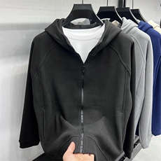 FN24202厚卫衣2024呢外套连帽短款含绵羊毛外套保暖情侣款，男装棉衣，钱塘207-1