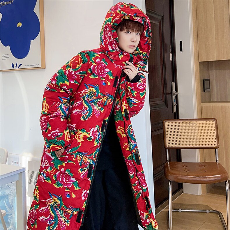 A5男女连帽中长款大棉衣保暖防寒棉服棉袄新中式团队上款大差价,男装棉衣,星座115A(原星座507）