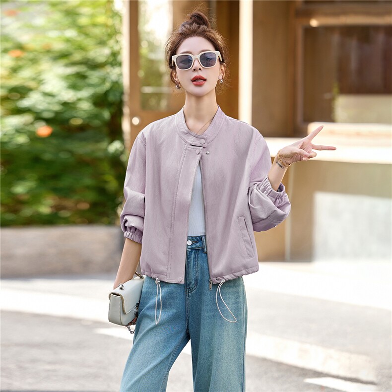 欧货高级感淡黄色白皮衣外套女2026春秋新款蝙蝠袖pu短夹克小个子，女装皮衣，美拉德工厂直营店