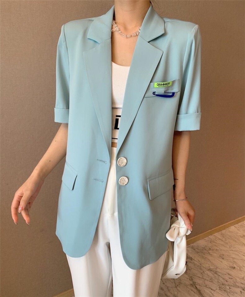 夏季新款休闲西装，女装西装，水锦红