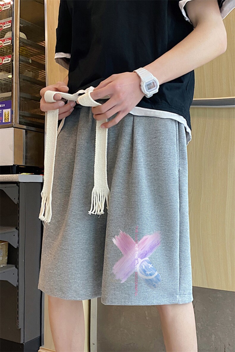 ！港风华夫格休闲裤子男卫裤男短裤男沙滩裤衩HFD13-P25,男装休闲裤,电商B367