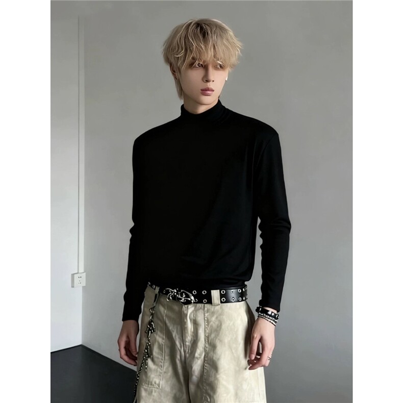 网图人夫感德绒打底衫男冬季保暖内搭半高领长袖t恤TX67913-特P39,男装T恤,星座1007（原301D）