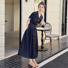 （新款现货）2025夏装时尚气质显瘦文艺蝴蝶结天丝牛仔连衣裙，女装连衣裙，印象茜