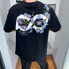 万针全刺绣解构设计260克重磅双纱纯棉高品质美式高街短袖T恤特39，男装T恤，电商A486-1