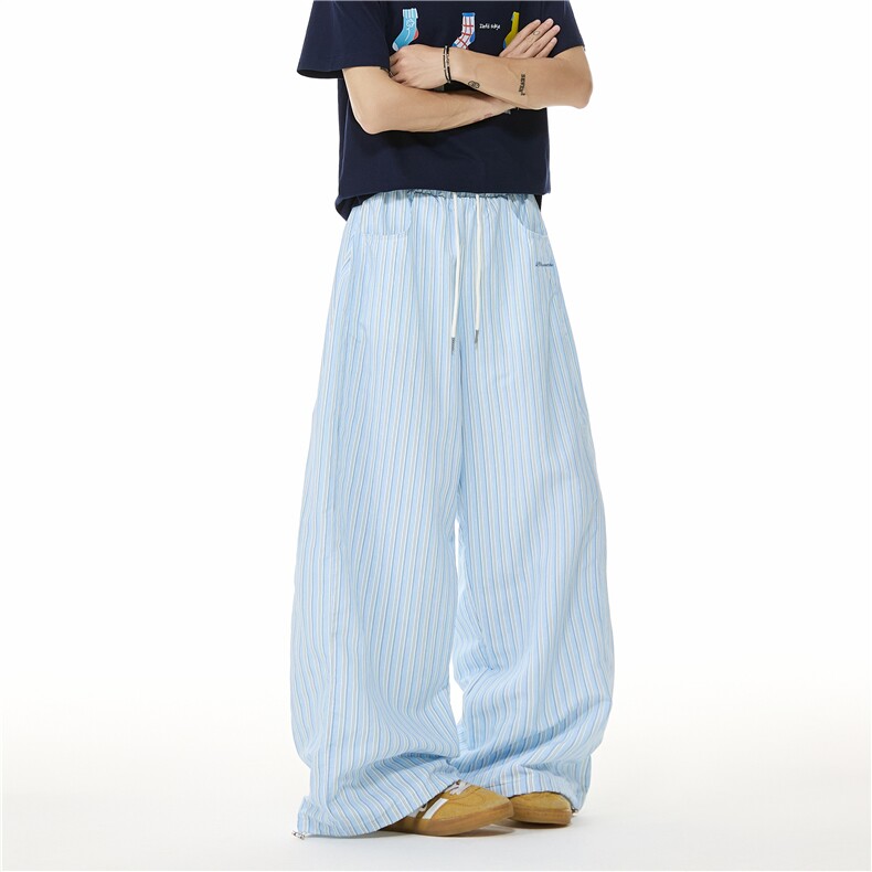 夏季新款潮流多巴胺撞色条纹宽松休闲裤B315-K25557-特p35控68,男装休闲裤,电商B315