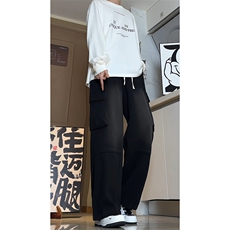 A1158P55控88-秋季新款工装牛仔裤男直筒美式痞帅大口袋拼接裤子，男装牛仔裤，电商B241