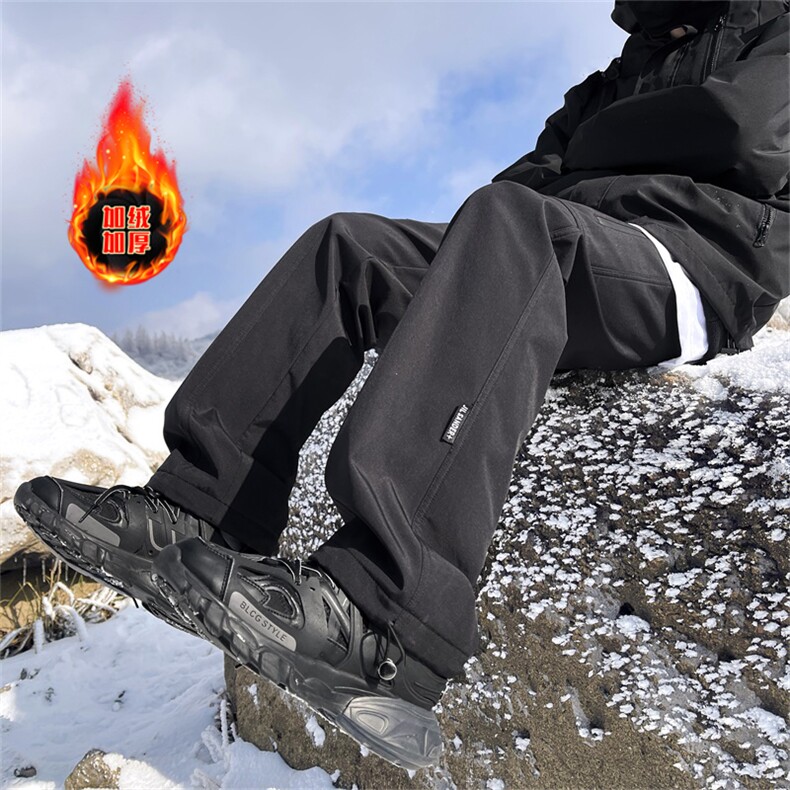 冬季防水加绒冲锋裤设计感登山裤-加绒P60-常规P50-聚酯纤维图片
