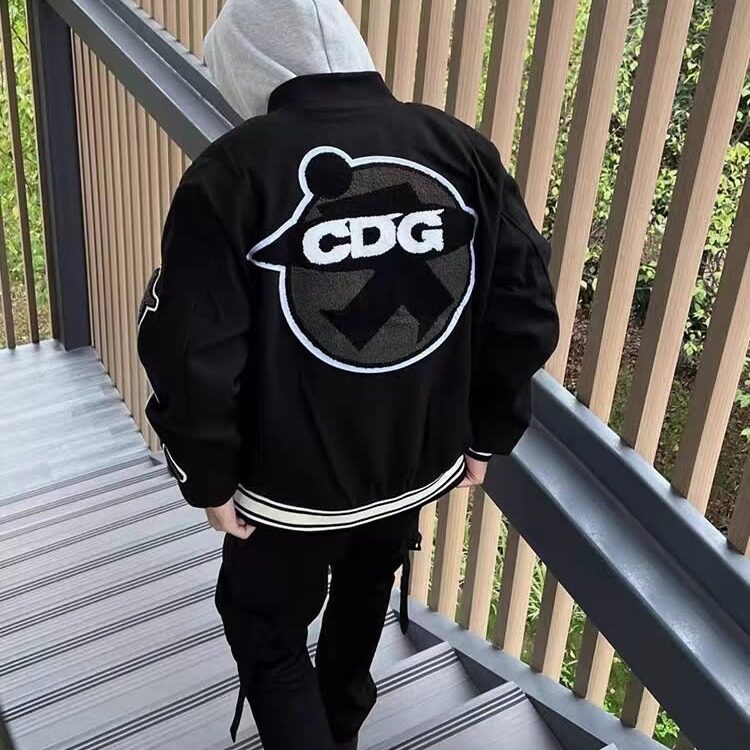 有货DJK3405-批68春秋季美式毛呢刺绣棒球服外套男图片