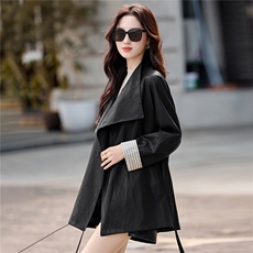 2025年秋季气质新款大翻领长袖短款皮衣外套，女装皮衣，天丝秀