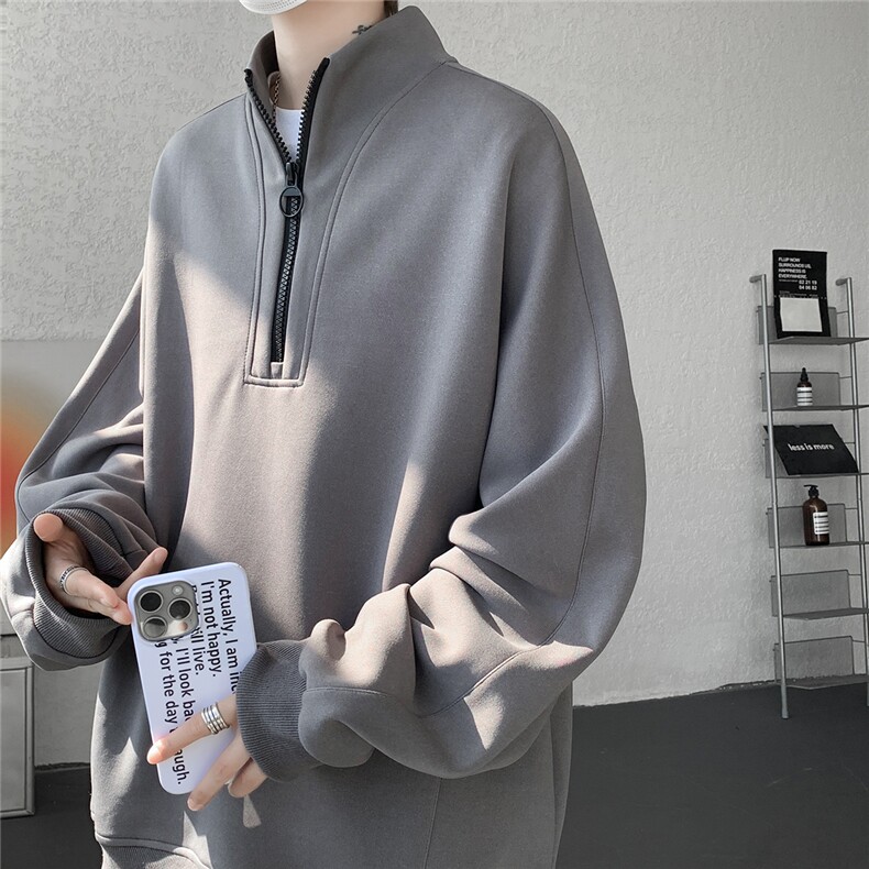 现货 WY5532-P46特   M-5XL高品质解构拉链立领卫衣图片