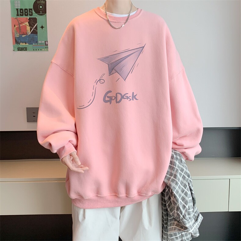 已注册华棉秋冬内景新款圆领卫衣男潮宽松大码WY9114/P35加绒P45,男装卫衣,电商B316