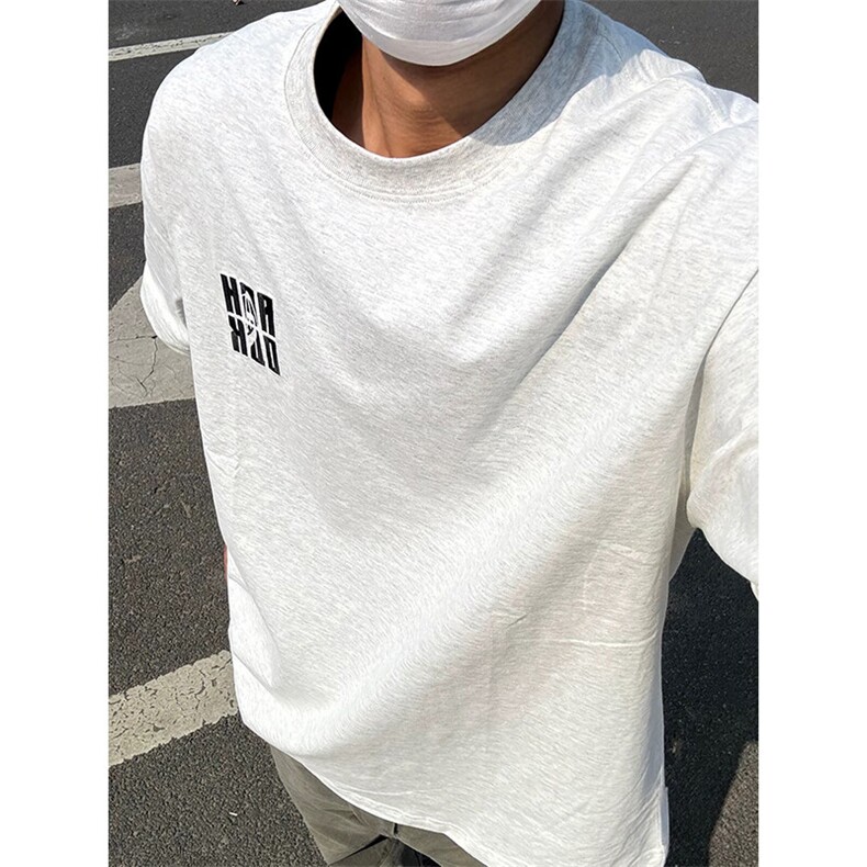 万针全刺绣工艺抖音得物高品质260克重磅纯棉双纱美式高街短袖T恤,男装T恤,电商A486