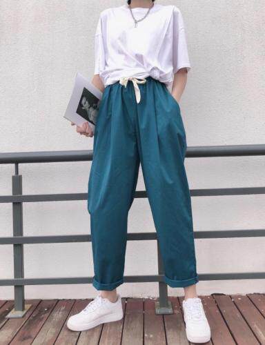 夏季韩版休闲裤，女装休闲裤，1+1 MAIN ROAD