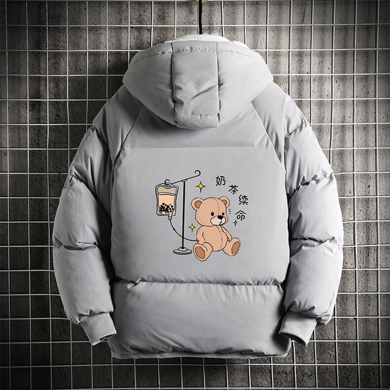 MY16194-P100加厚加绒连帽衣男大码服男面包服男网格挂拍,男装棉衣,电商A040A