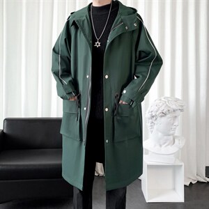 好数据！春秋新款风衣男长款大衣男女中长款轻熟风FY-99P110控148图片