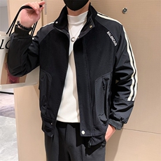 春秋季立领工装夹克男潮流宽松高级感休闲拼接百搭外套JK02-P95，男装夹克，电商D323（原B261）