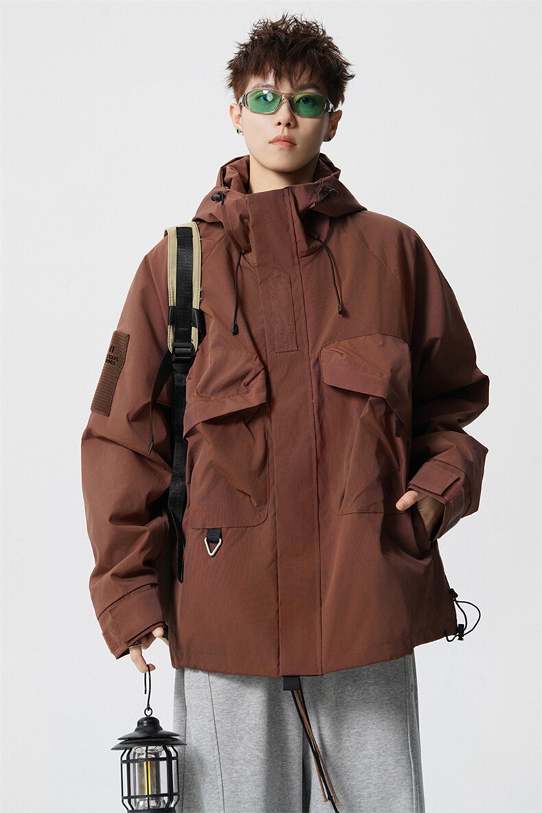 8XL-M特大码冲锋衣防水宽松工装风男夹克外套JK1306P90控118,男装夹克,电商D206-1