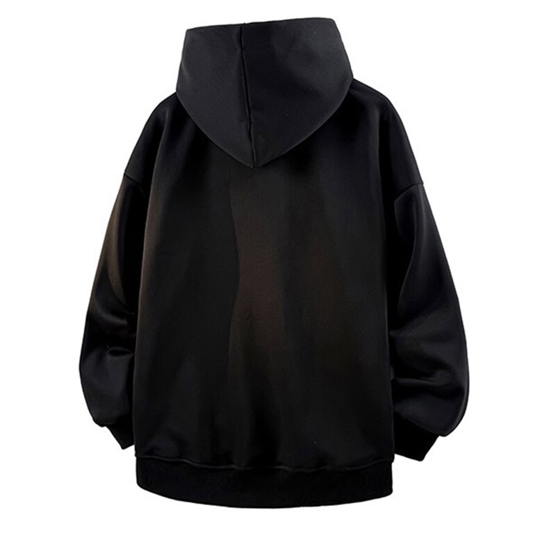 无帽绳版二开秋冬重磅结构拉链装饰宽松纯色连帽卫衣外套W73,男装卫衣,电商A486-1