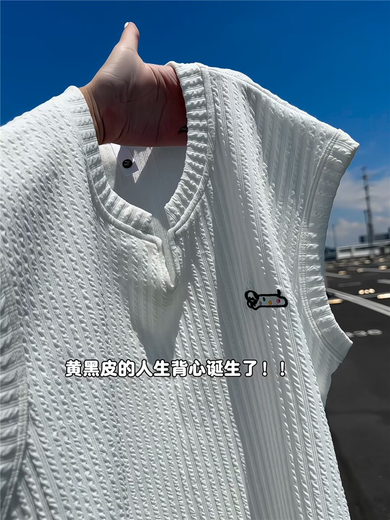 XZ809A/SSS10/P35/控48肌理感腊小狗绣花背心T恤,男装背心/马甲,星座809A(原222-1)