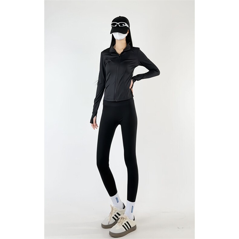 女士短款皮肤衣户外健身轻薄气弹力立领防晒衣25XJ55240特批68,女装防晒衣,电商A042