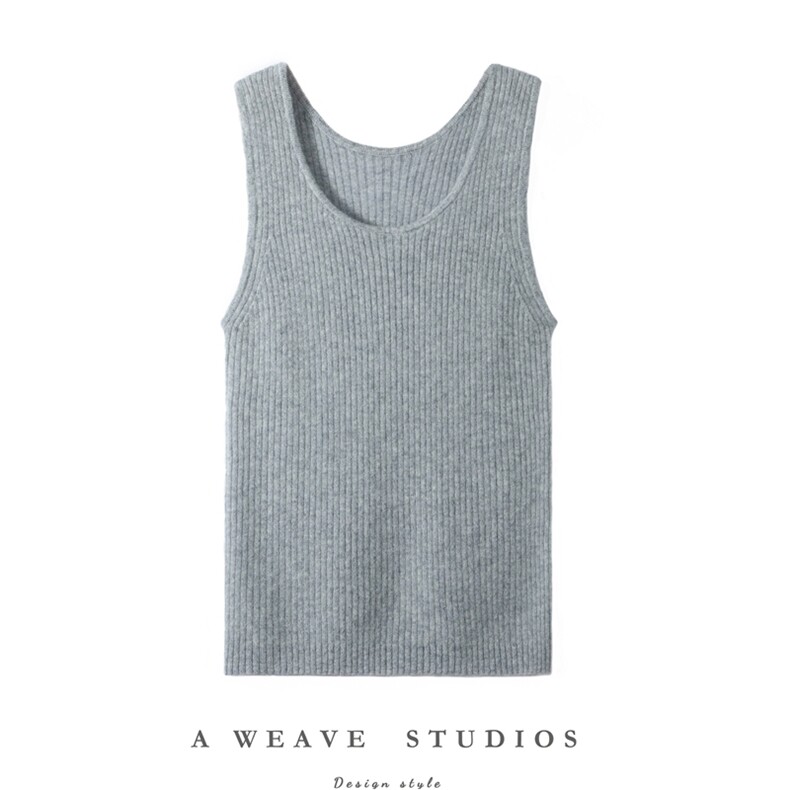 2025秋冬新款女羊绒衫100纯羊绒厚款U领纯色羊绒上衣羊绒无袖背心,女装羊绒衫,飞艺羊绒