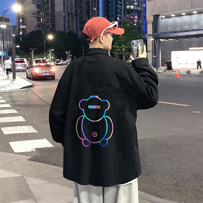 春季长袖衬衫男宽松港风衬衣男外套男CSCS276-P40,男装衬衫,电商B371
