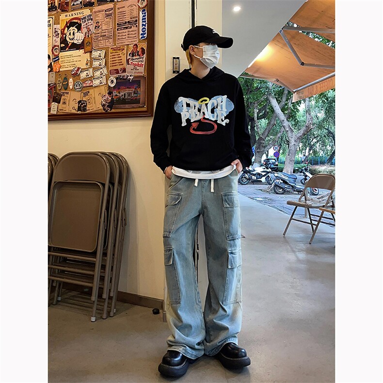 B221美式ins高街暗黑小众渐变色宽松工装牛仔裤LK23143-P80控108,男装牛仔裤,电商B221