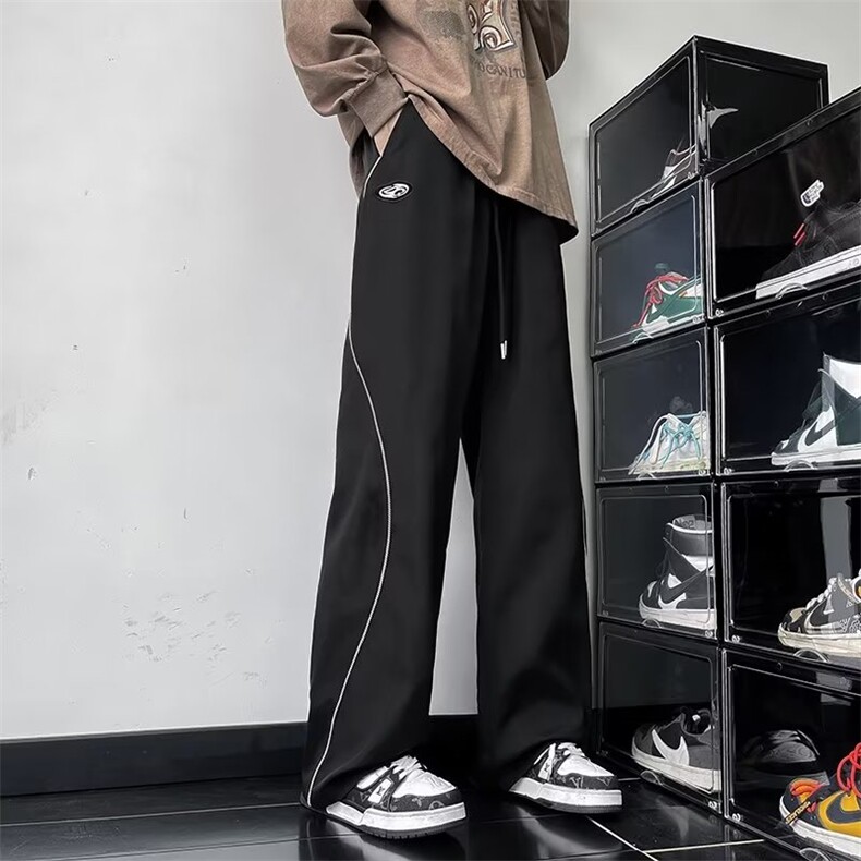 美式复古欧美裤子设计感高级撞色拼接休闲裤男UK126-P40，男装休闲裤，星座1109-3