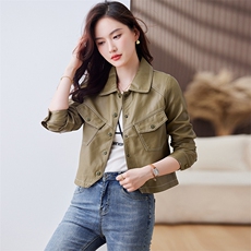 皮衣外套女2023年秋冬新款水洗皮机车服显瘦pu皮夹克韩版短外套潮，女装皮衣，江南女神