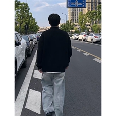 重磅秋冬北极绒双拉链毛衣开衫美式复古休闲慵懒风宽松针织衫外套，男装针织衫/毛衣，电商A486-1