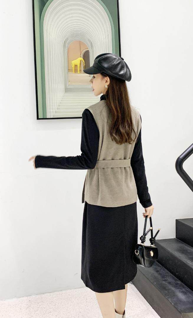 马夹两件套，女装马甲，米儿衣景