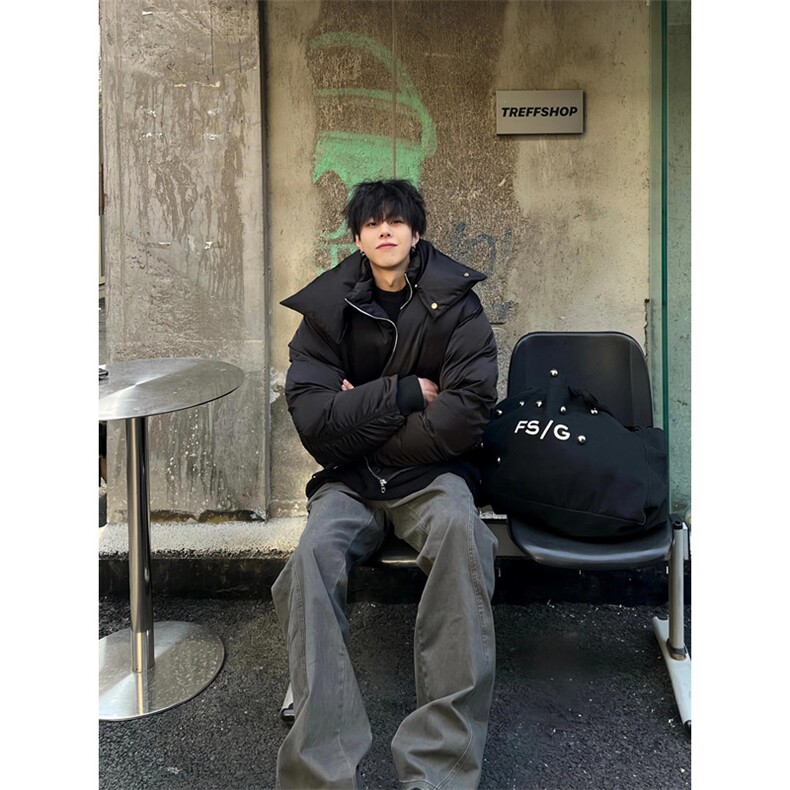 立领羽绒棉衣棉服男2024秋冬新款宽松保暖短款面包服M265,男装棉衣,星座1116A（原606A-3）