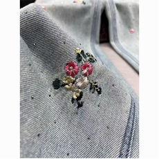 1506/G1800/P53重工刺绣花朵牛仔裤女2025春秋新款宽松直筒复古百，男装牛仔裤，星座1506A