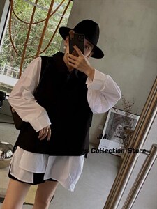 假两件拼西装料图片