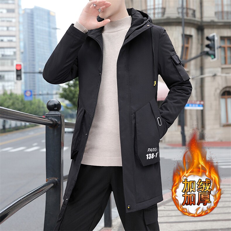 2020秋冬青年中长款棉衣男加绒加厚工装夹克男外套MY1901,男装夹克,A067