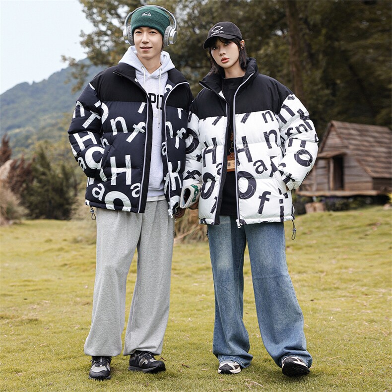 新款冬季棉衣潮牌撞色羽绒棉服情侣加厚棉袄外套 A436-5971-P115图片