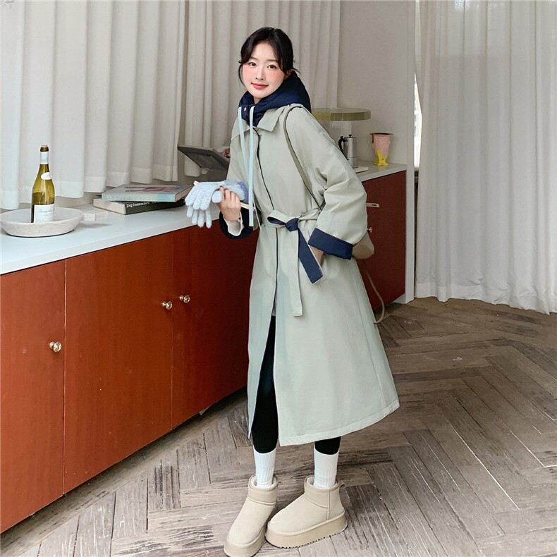 现货买家秀已更长款派克服连帽拼色90羽绒服2C282-991P305K438,女装羽绒服,2C282