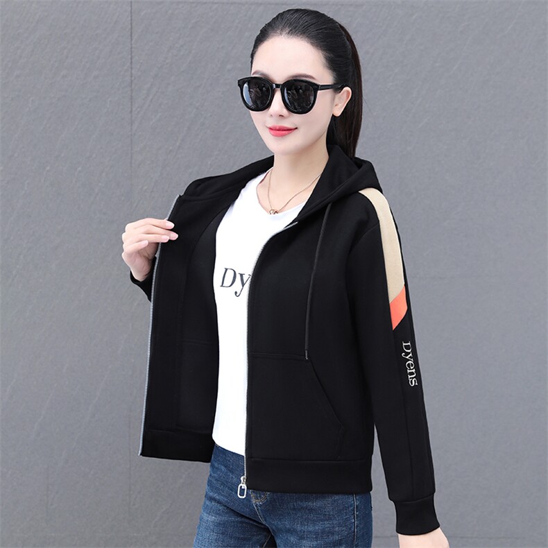 开衫卫衣女款春秋2025新款时尚洋气妈妈休闲运动女士短款休闲外套,女装卫衣/绒衫,燕颉服饰