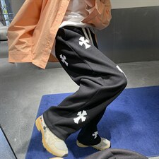 2026秋季高街十字架编织绳华夫格休闲裤长裤XZ604-KP54-P65控78，男装休闲裤，星座604