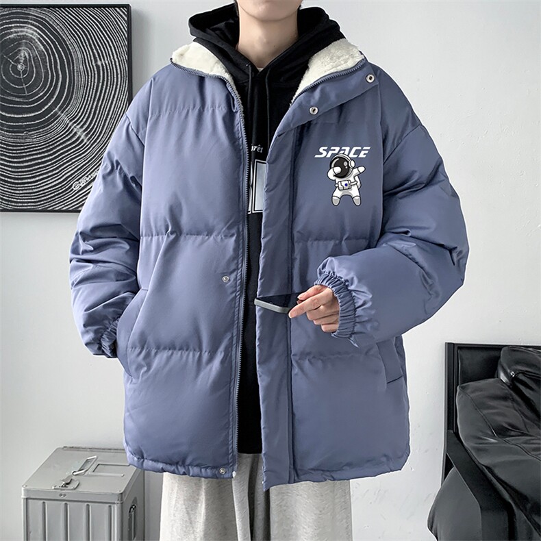 棉衣男港风宽松立领棉服潮牌ins棉袄加绒外套XZ102A-4-MY1039-P75,男装棉衣,星座211-2