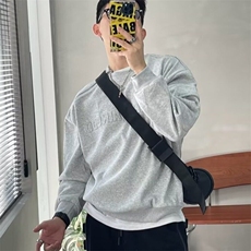 春秋季美式潮牌宽松廓形落肩钢印凸起字母拉链圆领卫衣男INS外套，男装卫衣，星座506A