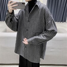 秋季加厚衬衫男加肥加大码宽松毛呢外套胖子潮流衬衣男装DX126P60,男装衬衫,电商B413-1