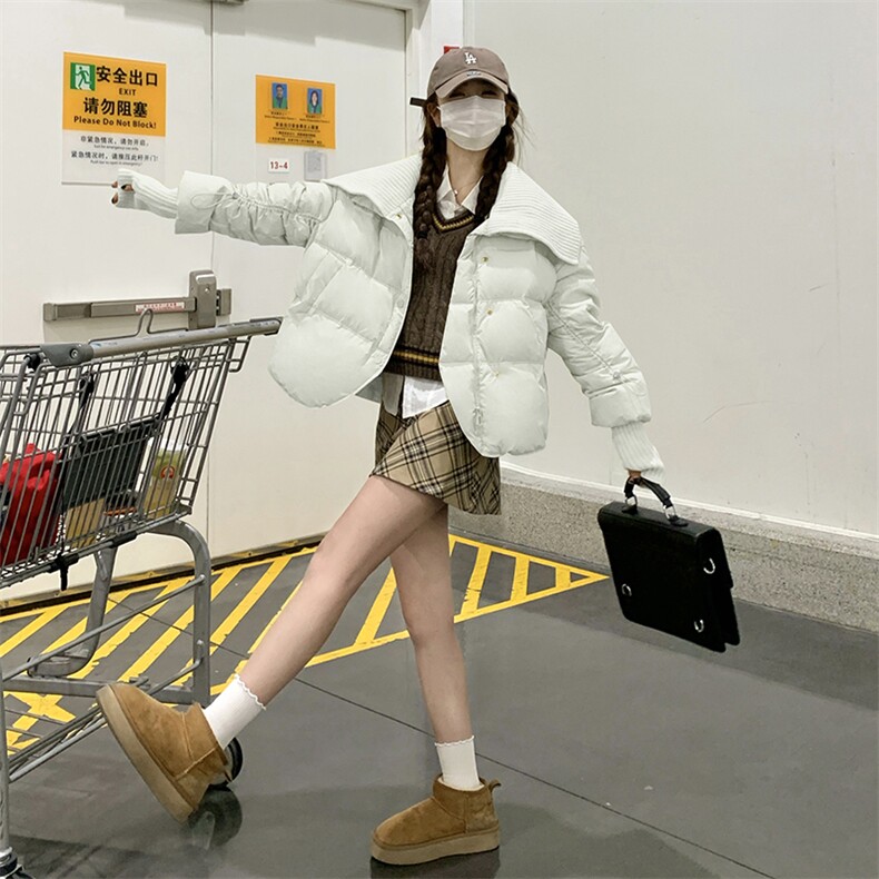 羽绒服女短款小个子加厚鸭绒时尚洋气冬2024年新款外套,女装羽绒服,诺蝶