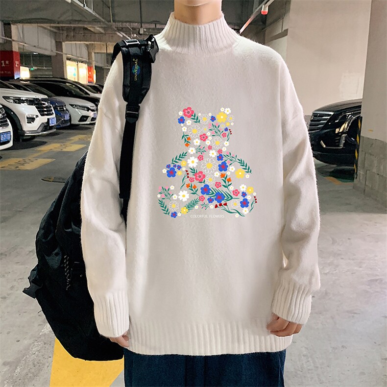 M18206-P45加绒款-P65半高领毛衣男士大码针织衫男毛线衣男,男装针织衫/毛衣,电商A040