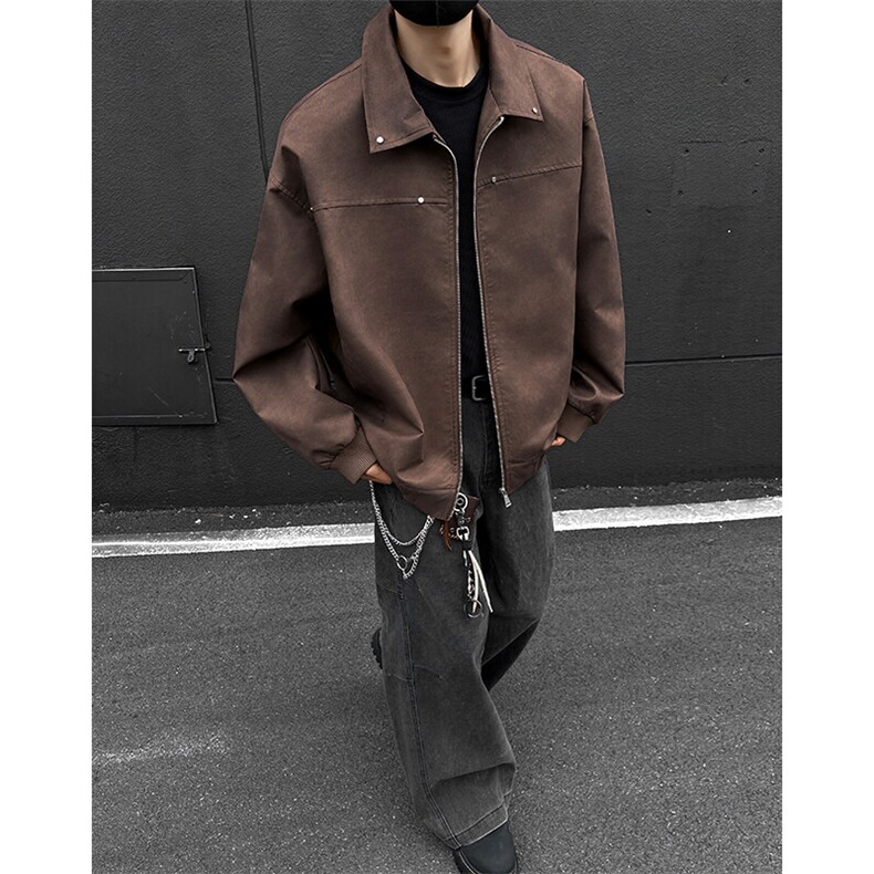 特批P60无差价2025春克林菲特铆钉夹克男vibe高街机车服外套J5201,男装夹克,电商A001