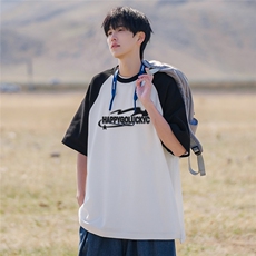 港风23新款夏季时尚百搭圆领卡通印花宽松短袖T恤DT6370P40控58，男装T恤，电商A268A